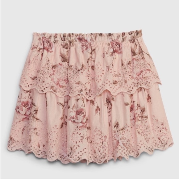 love shack fancy Other - Gap x Love Shack Fancy Floral eyelet Skirt in Pink and Cream S